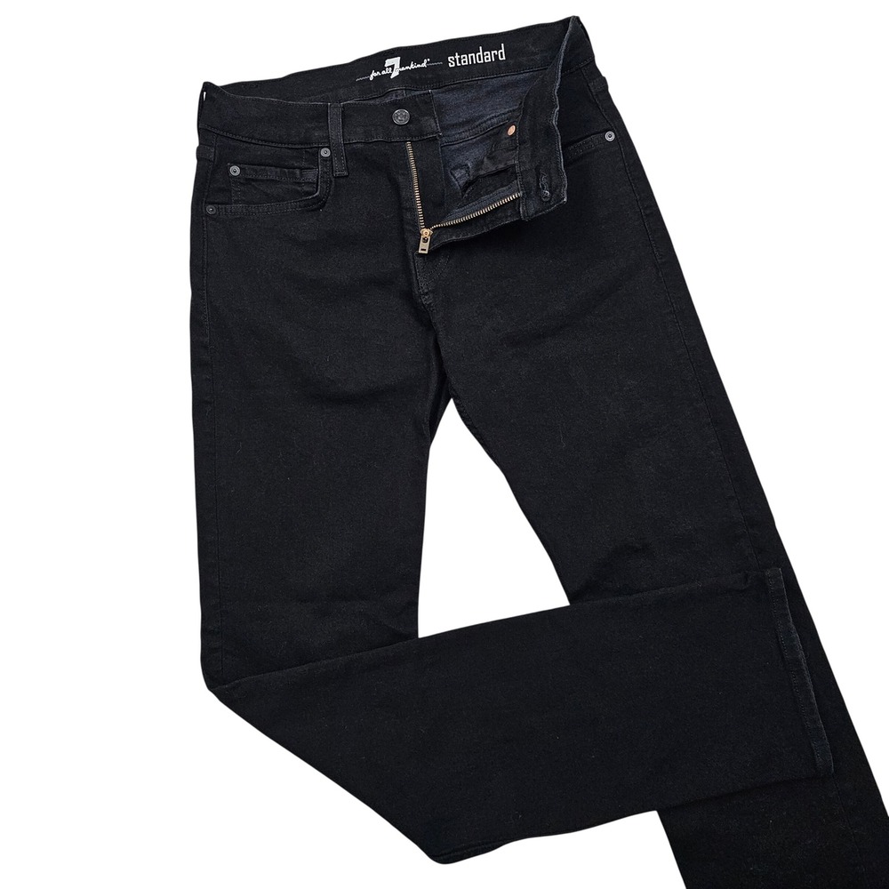 7 For All Mankind Standard Jeans Mens (31) 30x33 Black Straight Leg Stretch *
